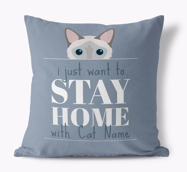 Stay Home With {dogsName}: Personalized {breedCommonName} Soft Touch Pillow